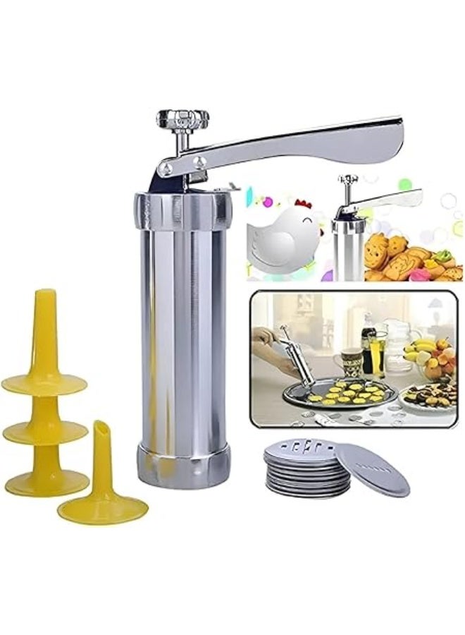 ماكينة بيتيفور وكريمة متعددة الاستخدامات مصنوعة من الفولاذ المقاوم للصدأ عالي الجودة عملية وسهلة الاستخدام لتزيين التورت والكب كيك وصنع الكوكيز والبسكويت بأشكال متنوعة (Elc) - Image 5